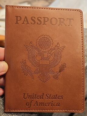 Leather Passport Holder in Brown
